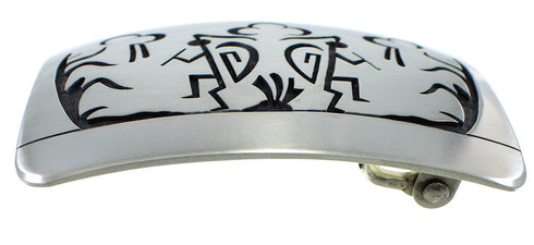 Hopi George Phillips Kokopelli Cloud Rain Silver Belt Buckle EX50332