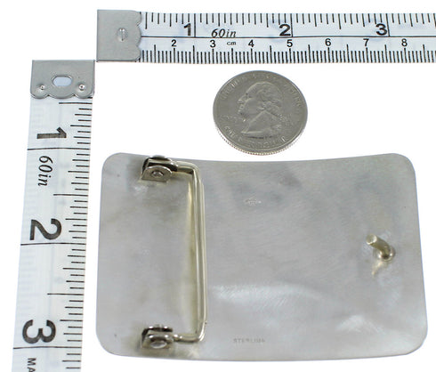 Hopi George Phillips Kokopelli Cloud Rain Silver Belt Buckle EX50332