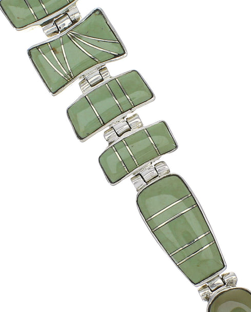 Genuine Sterling Silver Southwest Turquoise Link Bracelet CX50533