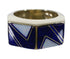 Lapis And Opal Inlay 14 Karat Gold Ring Size 5-1/4 EX50609