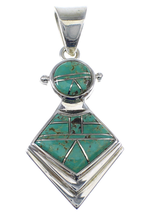 Southwest Silver Turquoise Slide Pendant AX51249