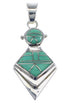 Southwestern Authentic Sterling Silver Turquoise Slide Pendant AX51254