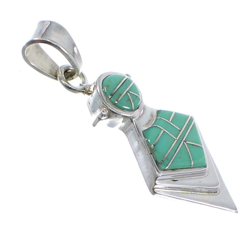 Southwestern Authentic Sterling Silver Turquoise Slide Pendant AX51254