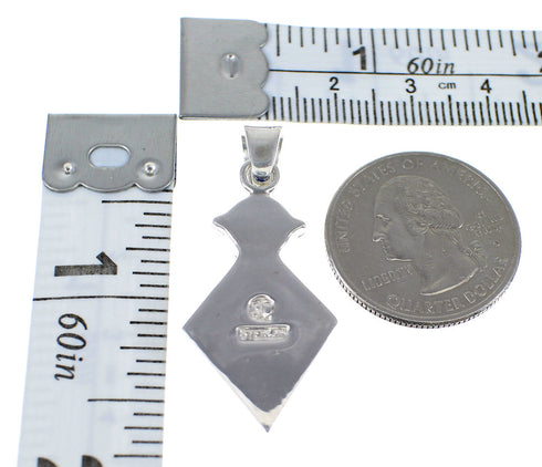 Southwestern Authentic Sterling Silver Turquoise Slide Pendant AX51254