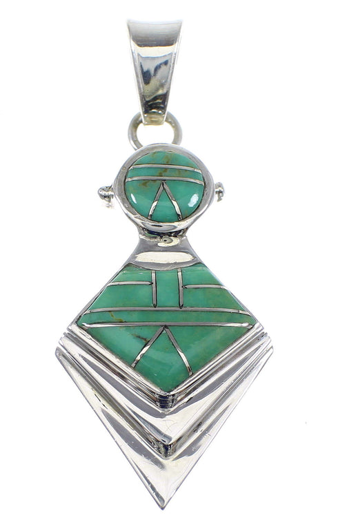 Authentic Sterling Silver Turquoise Slide Pendant AX51255