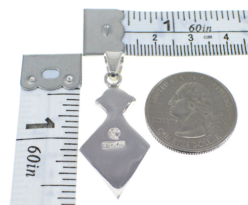 Magenta Turquoise Inlay Silver Pendant AX51271