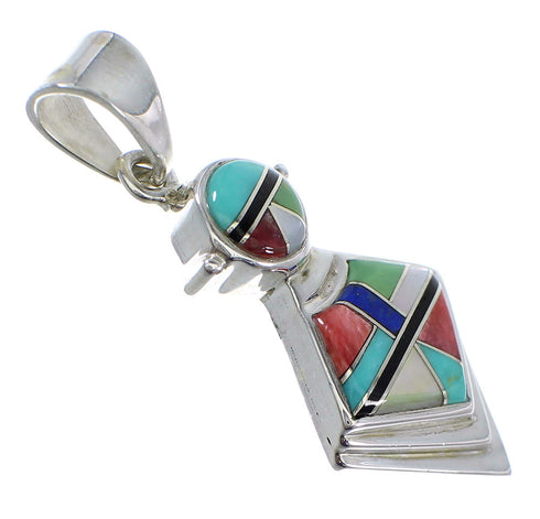 Multicolor And Sterling Silver Slide Pendant AX51281