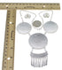 Turquoise Needlepoint Silver Link Necklace Earrings Set CX51333