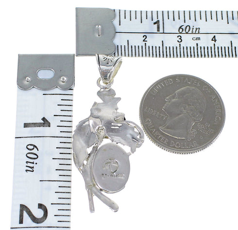 Genuine Sterling Silver Turquoise Flower Pendant AX51547