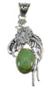 Southwestern Silver Turquoise Flower Pendant AX51549