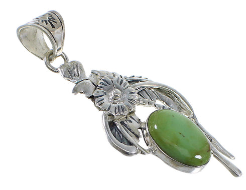 Southwestern Silver Turquoise Flower Pendant AX51549
