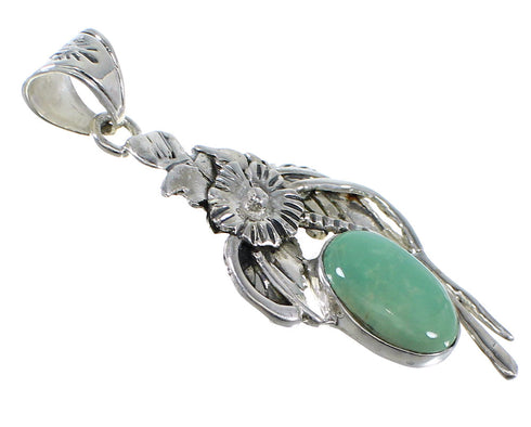 Turquoise Sterling Silver Southwest Flower Pendant AX51550