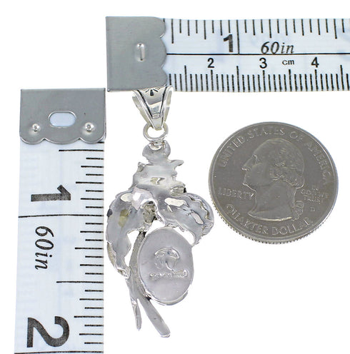 Turquoise Sterling Silver Southwest Flower Pendant AX51550