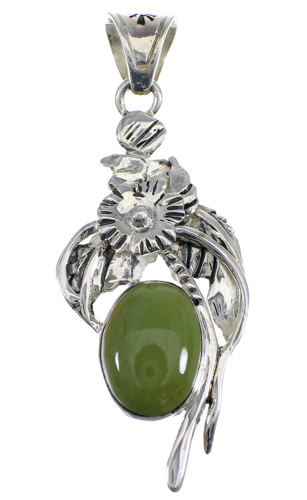 Turquoise Sterling Silver Flower Pendant AX51552