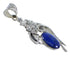 Lapis And Silver Flower Slide Pendant AX51568
