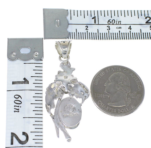 Lapis And Silver Flower Slide Pendant AX51568