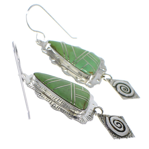 Turquoise Authentic Sterling Silver Hook Dangle Earrings AX51605