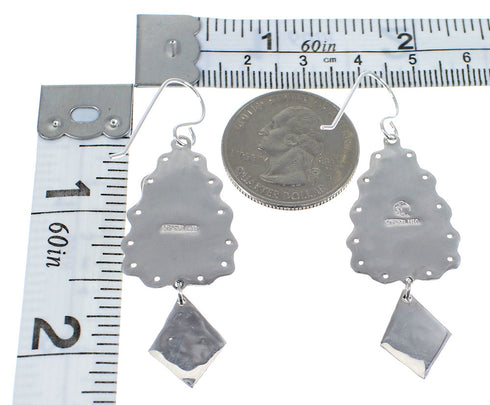 Turquoise Authentic Sterling Silver Hook Dangle Earrings AX51605