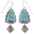 Turquoise Inlay And Silver Southwest Jewelry Hook Dangle Earrings AX51623