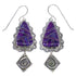 Magenta Turquoise Sterling Silver Hook Dangle Earrings AX51629