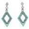 Southwestern Silver Turquoise And Opal Post Dangle Earrings AX51682