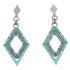 Southwestern Silver Turquoise And Opal Post Dangle Earrings AX51682