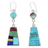 Multicolor Inlay Silver Southwestern Reversible Hook Dangle Earrings AX51748