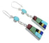 Multicolor Inlay Silver Southwestern Reversible Hook Dangle Earrings AX51748