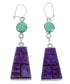Silver Magenta Turquoise And Turquoise Reversible Hook Dangle Earrings AX51755