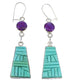 Silver Magenta Turquoise And Turquoise Reversible Hook Dangle Earrings AX51755