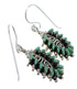 Turquoise Sterling Silver Water Wave Needlepoint Hook Dangle Earrings AX51808