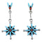 Turquoise And Coral Silver Needlepoint Jewelry Post Dangle Earrings AX51832