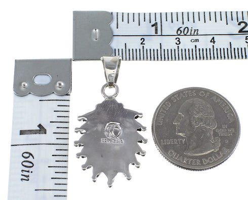 Turquoise Silver Water Wave Needlepoint Pendant AX51902