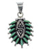 Turquoise Sterling Silver Water Wave Needlepoint Pendant AX51903