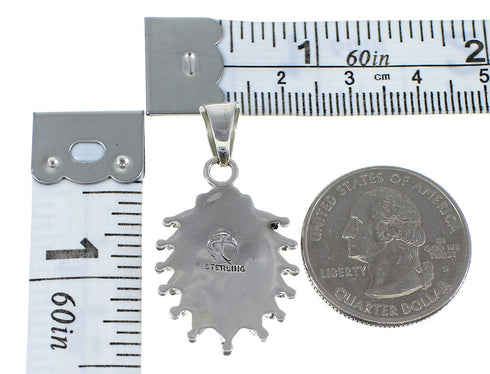 Turquoise Sterling Silver Water Wave Needlepoint Pendant AX51903