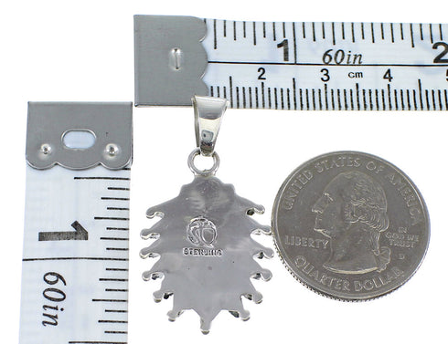 Sterling Silver Turquoise Water Wave Needlepoint Pendant AX51905