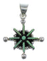 Southwestern Sterling Silver Turquoise Needlepoint Slide Pendant AX51940