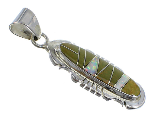 Southwestern Turquoise And Opal Silver Pendant YX51597