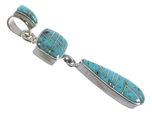 Southwest Turquiose Inlay Sterling Silver Pendant YX51714