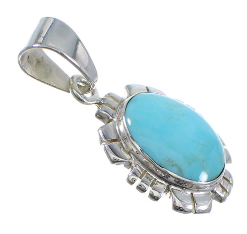 Southwestern Turquoise Silver Pendant YX52424