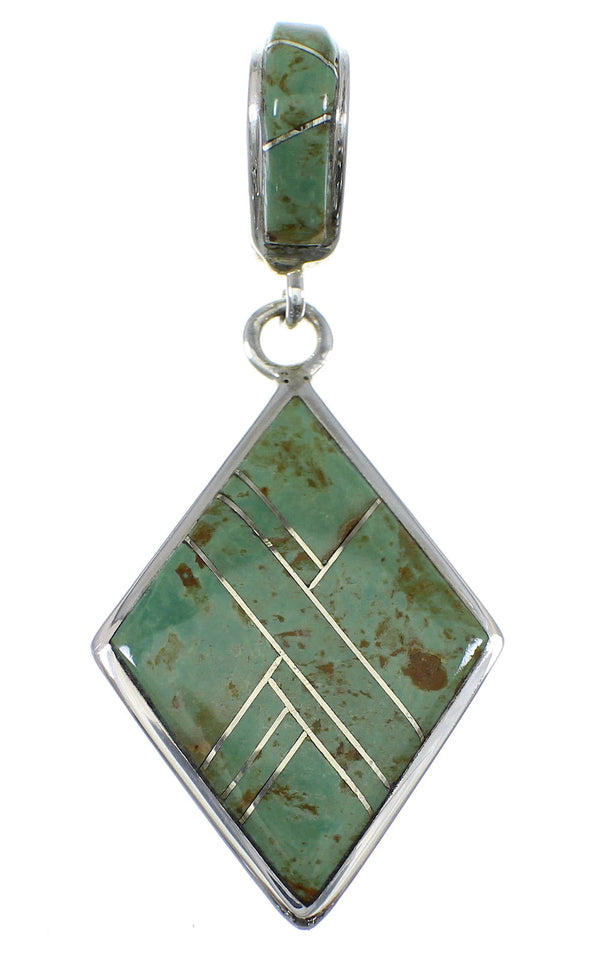 Sterling Silver Turquoise Inlay Pendant YX52556