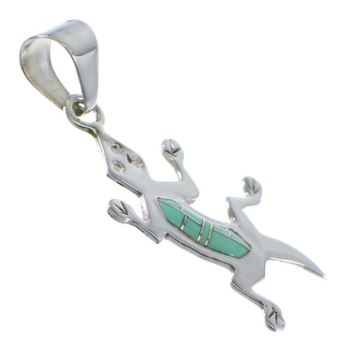 Southwest Turquoise Silver Lizard Pendant YX51760
