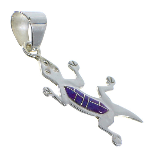 Magenta Turquoise Silver Lizard Pendant Jewelry YX51766