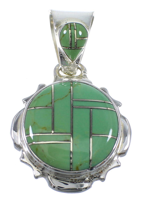 Southwestern Turquoise Genuine Sterling Silver Pendant YX51797