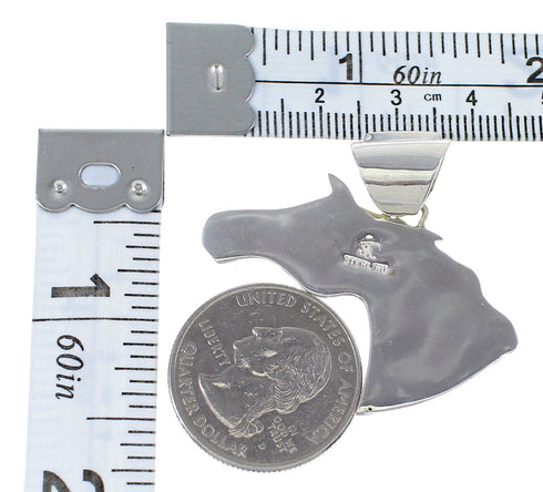 Multicolor Silver Native American Mesa Design Horse Pendant AX53100