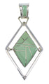 Multicolor Silver Native American Village Design Reversible Pendant AX53124