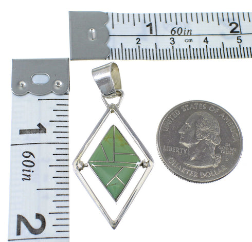 Silver Multicolor Inlay Native American Village Design Reversible Pendant AX53126