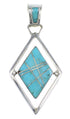 Multicolor Sterling Silver Native American Pueblo Design Reversible Pendant AX53130