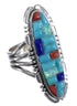 Authentic Sterling Silver Multicolor Inlay Ring Size 5-3/4 CX51688