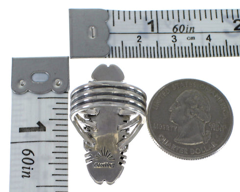 Authentic Sterling Silver Multicolor Inlay Ring Size 5-3/4 CX51688